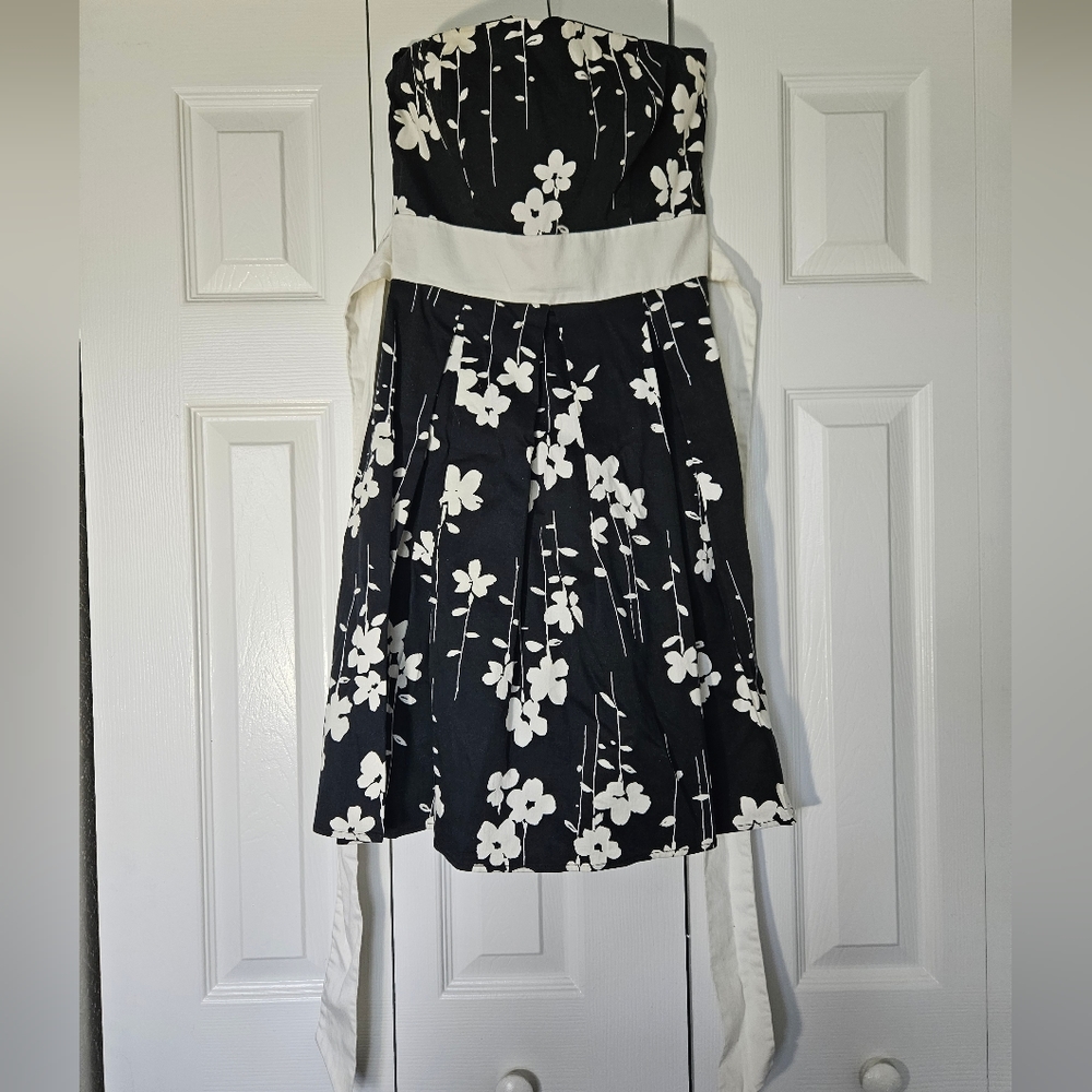 Black floral print dress